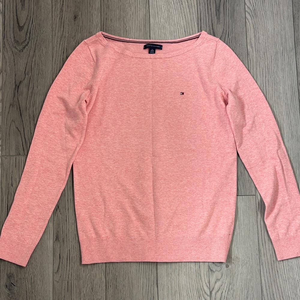 Tommy Hilfiger Pink Scoop Neck Lightweight Sweater
